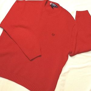 😝 EUC "CHAPS" red crew neck cotton sweater